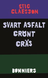 Svart asfalt grönt gräs