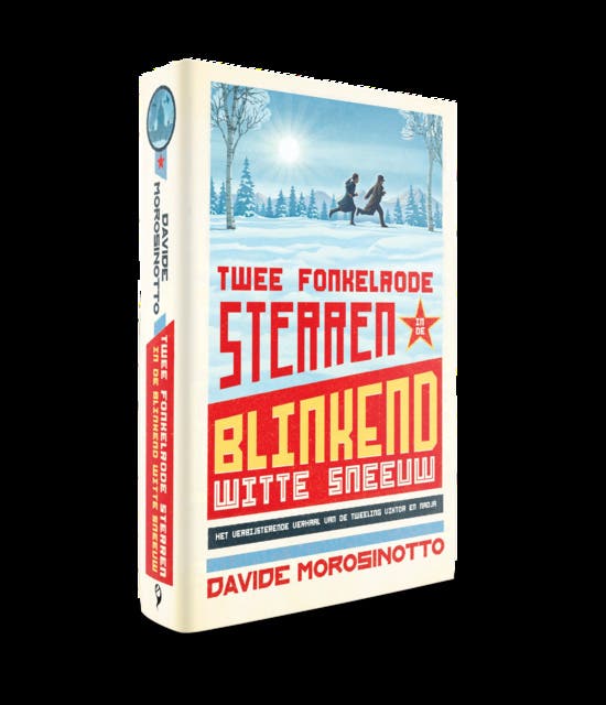 Twee fonkelrode sterren in de blinkend witte sneeuw